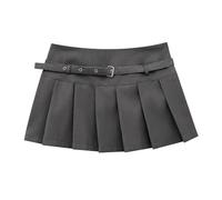 SOYNIA Mini Jupe Courte Sexy Jupe pour Femmes Mode Gaine Mini Jupes Femme Polyvalente Femme Jupe Plissée L Gris