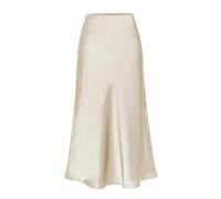 SOYNIA Mini Jupe Courte Sexy Jupes en Satin pour Les Femmes Elégant Taille Élastique Abricot Une Ligne Jupes en Satin avec Fente Femmes Bureau Porter M Beige