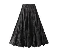 SOYNIA Mini Jupe Courte Sexy Jupes Longues Plissées Décontractées À La Mode pour Femmes Femme Taille Haute Rides Élégante Plage Vacances Jupes Taille Unique Noir
