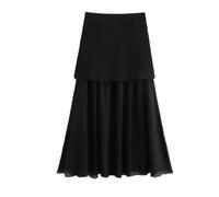 SOYNIA Mini Jupe Courte Sexy Maille Patchwork Jupes Longues pour Femmes Bureau Jupes Dames Élégantes Jupes Moulantes en Maille L Noir
