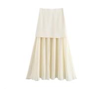 SOYNIA Mini Jupe Courte Sexy Maille Patchwork Jupes Longues pour Femmes Bureau Jupes Dames Jupes Moulantes Tricotées Élégantes avec Maille L Milkwhite
