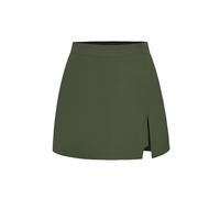 SOYNIA Mini Jupe Courte Sexy Mini Jupe Divisée pour Les Femmes Jupes-Culottes Élastiques Noir Bureau Dame Fente Jupes Court Taille Haute Femmes Mini Jupe Short Fermeture Éclair XL Armygreen