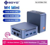 SOYO Mini PC M4 Mini Intel Twin Lake N150 CPU Windows 11 Pro Mini PC 12GB DDR5 512GB RAM WiFi5 BT5.0 ordinateur de bureau Portable N150 12GB 512GB