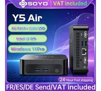 SOYO Mini PC Y5 AIR Intel Core i5 4th Gen 8GB RAM 128GB SSD Windows 11 Pro Mini Desktop Computer WiFi BT4.2 Dual HDMI Display Home Office Small Computer Business Mini PC Low Power Micro PC Portable 8G