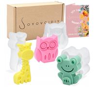 Soyovo DIY - 3Pcs Moule à bougie Moules à animaux Kit de bougies, 3D DIY Moule en silicone Moules à bougie Bricolage ACCESSOIRES DE BOUGIE à mouler comme décorations pour la maison