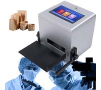 SOYPAX Imprimante Industrielle à Jet d'encre en Ligne Codeur à Jet d'encre Machine à Coder la Date à Grande Vitesse pour Étiquette Code-Barres Logo Numéro de lot Image