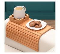SOYUZERISH Couch Cup Holder, Wooden Sofa Drink Holder, Side Table, Anti-Slip Coaster Tray, Home Organizer for Drinks & Snacks (& Space-Saving) Ideal for Small Spaces, Apartments, Dorms