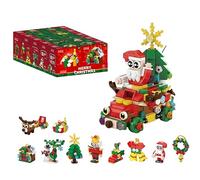 SOYUZERISH Ensemble De 12 Blocs De Construction Père Noël, Blocs De Construction De Noël,Décorations De Noël 2025, Cadeaux De Noël, Mini Figurines De Construction, Cadeau De Noël Créatif (10-en-1)