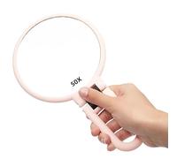 SOYUZERISH Miroir Grossissant de Maquillage x50,Miroir de Maquillage Double Face avec poignée réglable à 360 °, Conception de Table Murale portative