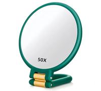SOYUZERISH Miroir Grossissant de Maquillage x50,Miroir de Maquillage Double Face avec poignée réglable à 360 °, Conception de Table Murale portative