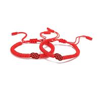 Soyzvteo Bracelets en corde rouge porte-bonheur pour couple - Bracelets de rentrée scolaire faits à la main - Cadeaux de relations longue distance pour les couples et les amis, corde, sans pierre
