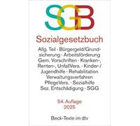 Sozialgesetzbuch mit Sozialgerichtsgesetz. SGB: Allg. Teil, Bürgergeld/Grundsicherung, Arbeitsförderung, Gem. Vorschriften, Kranken-, Renten-, ... Sachverzeichnis. Rechtsstand: 28. April 2025