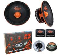 SP Audio SP-EM6.5 KIT, 1 Kit 2 Voies Haut-Parleur 16,5 cm 6,5 Pouces, 200 W RMS, 400 W Max, 4 Ohms, Avec 2 Midrange, 2 Tweeters Et 2 Crossovers, Pour Portières De Voiture