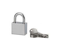 SP - Cadenas à clé rectangulaire Disk chantier 40mm anse acier cémenté nickelé 4 clés - SP