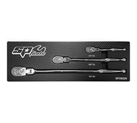 SP TOOLS - Jeu de cliquets 1/4'' 3/8'' 1/2" étanches à tête flexible - 90 dents - Cliquets - Douilles - Accessoires - Coffrets de douilles - SP29320