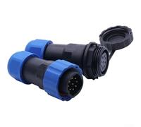 SP20 IP68 Connecteur d'aviation submersible avec raccord fileté et bague d'étanchéité en silicone pour éclairage extérieur fontaine pompe et systèmes d'alimentation (9 broches)