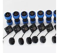 SP20 Series IP68 Connecteur carré à montage sur panneau pour connexions fil-à-fil, 2 à 5 broches, bleu noir, compatible avec panneaux LED extérieurs, éclairage de jardin, équipements marins, systèmes