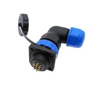 SP20 waterproof connector 2/3/4/5/6/7/8/9/10/12/14 pin IP68 angle connectors 90 degree elbow socket NWPNLXEA(9 pin)