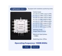 SP8T pour Commutateur RF 10 MHz-8 GHz, Commutateur RF Unipolaire à Huit Positions, Commutateur de Signal Micro-Ondes pour Radioradar