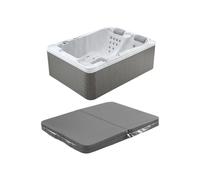 SPA 3 places blanc perlé avec bâche - 35 jets - L210 x P158 x H73 cm - Système BALBOA - MAUPITI III