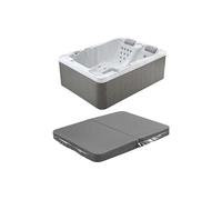 SPA 3 places blanc perlé avec bâche - 35 jets - L210 x P158 x H73 cm - Système BALBOA - MAUPITI III