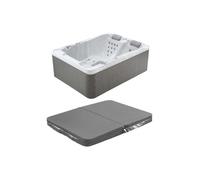 SPA 3 places blanc perlé avec bâche - 35 jets - L210 x P158 x H73 cm - Système BALBOA - MAUPITI III