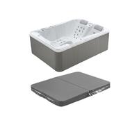 SPA 3 places blanc perlé avec bâche - 65 jets - L210 x P158 x H73 cm - Système BALBOA - FIDJI VI
