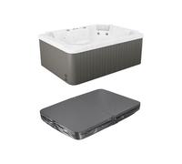 SPA 4 places blanc perlé avec bâche - 16 jets - L210 x P152 x H76 cm - Système BALBOA - LULA IV