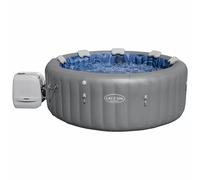 Bestway - Spa Gonflable Santorini Smart HydroJet Pro Efficacité énergétique avec Application de contrôle pour 5 à 7 Personnes - 216 cm x 216 cm x 80 cm - Gris