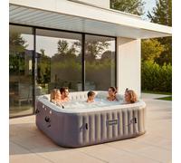 Hespéride - Spa Gonflable Comfy 5 Personnes Taupe, 230x230x71cm, 10 Hydrojets, 180 Jets d'air, Connecté WiFi - pour Jardin, Terrasse
