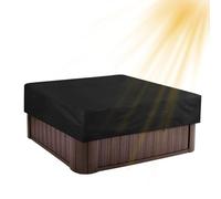 Spa Cover - 420D Oxford Fabric 190T Silver Coated 220x220x30cm | Waterproof Heavy Duty Square Hot Tub Cover Dustproof Outdoor Spa Protective Covēr for Garden Patio Backyard Deck