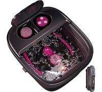 Spa de pieds pliable à distance avec contrôle de la température, bain de pieds avec chaleur, bulles et masseur, bain de pieds avec 3 accessoires de pédicure, bain de bain de pieds avec poignée