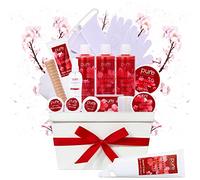 Spa Gift Basket for Women - Japanese Cherry Blossom Spa Set. Christmas Bath and Body Gift Basket for Girlfriend/Wife. Bath & Body for Holiday Gift #1 Spa Basket for Her