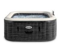 Intex Spa Gonflable carré Greystone Deluxe 4 Personnes, 175 x 175 x 71 cm, Chauffage 2 200 W, Bulles air Chaud, chlorateur salin, épurateur avec Filtre S2 (1 741 l/h), Accessoires Inclus (55093)