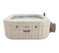 Intex Spa Gonflable carré Chevron Deluxe 4 Personnes, 175 x 175 x 71 cm, Chauffage 2 200 W, Bulles d'air Chaud, chlorateur salin, épurateur avec Filtre S2 (1 741 l/h), Accessoires Inclus (55092)