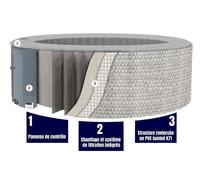 Spa gonflable 6 personnes carré Ospazia - Jusquà 40°C - Prêt en 5 minutes - Couverture et filtre inclus