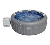 Bestway - Spa Gonflable Santorini Smart HydroJet Pro Efficacité énergétique avec Application de contrôle pour 5 à 7 Personnes - 216 cm x 216 cm x 80 cm - Gris
