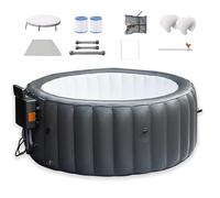 spa gonflable avec couvercle, piscine spa gonflable, Temp. max. 40°C/104°F, Airflow 130 gicleurs, 2-3 personnes, spa gonflable chauffant, pour Patio, jardin et espaces extérieurs 2-3people-100V