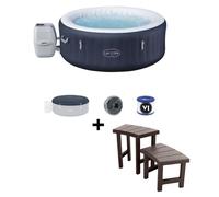Spa gonflable BESTWAY - Lay-Z-Spa Miami - 180 x 66 cm - 2 à 4 places - Rond (couverture, cartouche, diffuseur) + Entourage spa