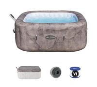 Bestway 71"x71"x28"/1.80mx1.80mx71cm Rome MaxHold EnergySense UltraFit Smart AirJet 6 Carré en marbre Marron