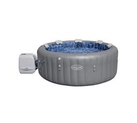 Bestway - Spa Gonflable Santorini Smart HydroJet Pro Efficacité énergétique avec Application de contrôle pour 5 à 7 Personnes - 216 cm x 216 cm x 80 cm - Gris