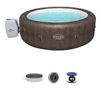 St moritz 5/7 places rond impression rotin - bulles airjets