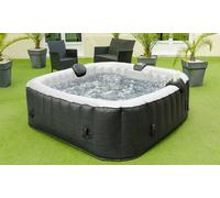 Spa gonflable - Ospazia - carré - 4 personnes - 155x155 cm - Noir - Filtre et bâche inclus Noir G