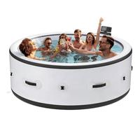 Spa Gonflable Chauffant 4-6 Places, 150 Jets, Bain à Remous de Jardin