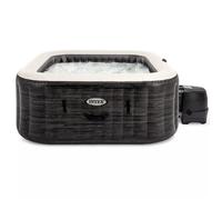Intex Spa Gonflable carré Greystone Deluxe 4 Personnes, 175 x 175 x 71 cm, Chauffage 2 200 W, Bulles air Chaud, chlorateur salin, épurateur avec Filtre S2 (1 741 l/h), Accessoires Inclus (55093)