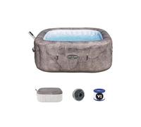 Spa gonflable - Lay-Z-Spa Rome - 140 airjets - 180 x 180 x 71 cm - 4 a 6 places - Carré (couverture, cartouche, diffuseur)