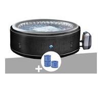 Spa gonflable Netspa Boa rond Bulles 5-6 places + 3 cartouches de filtration Noir G