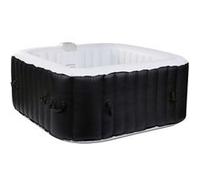 Spa gonflable - Ospazia - carré - 4 personnes - 155x155 cm - Noir - Filtre et bâche inclus Noir G