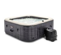 Intex Spa Gonflable carré Greystone Deluxe 4 Personnes, 175 x 175 x 71 cm, Chauffage 2 200 W, Bulles air Chaud, chlorateur salin, épurateur avec Filtre S2 (1 741 l/h), Accessoires Inclus (55093)