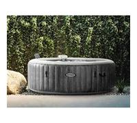 INTEX PureSpa Greywood Deluxe Jacuzzi gonflable d'intérieur et d'extérieur pour 6 personnes 1098 l (216 x 71 cm) - 170 buses de massage - Système de chauffage 2200 W - Contrôle par application